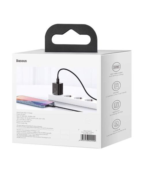 Baseus CCSUP-B01 Super Si Quick Nabíječka USB-C 20W Black