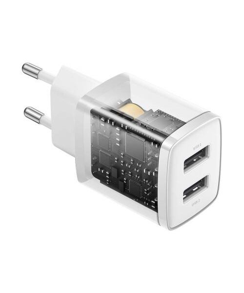 Baseus CCXJ010202 Compact Nabíječka 2xUSB 10,5W White