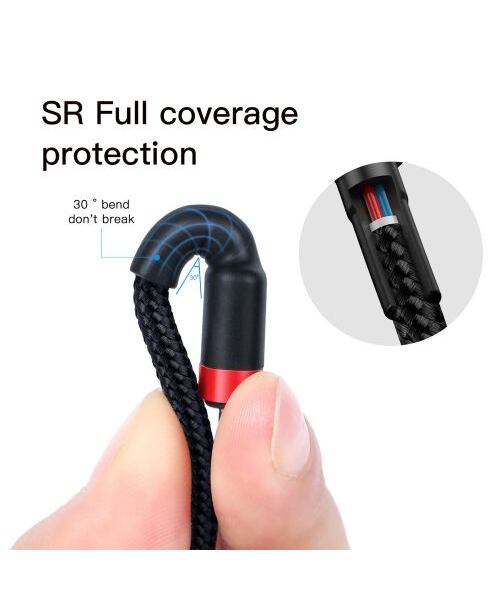 Baseus datový kabel Cafule USB-C PD2.0 1m 60W (20V 3A) černo-červený