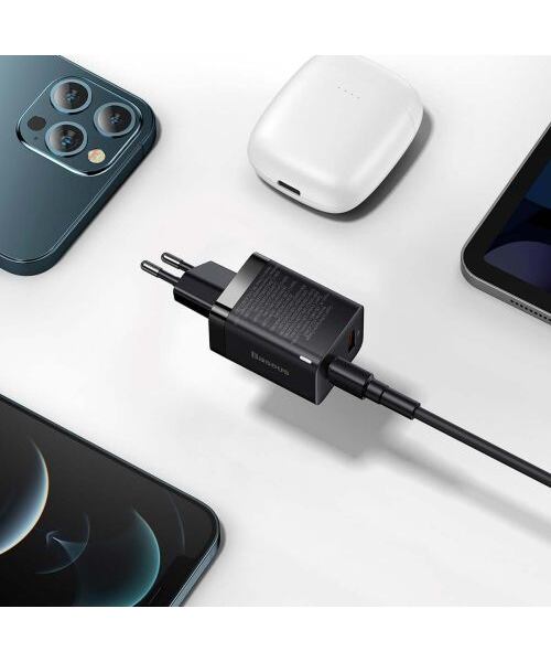 Baseus CCSUPP-E01 Super Si Quick Nabíječka USB + USB-C 30W Black