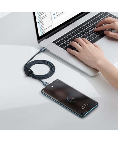 Baseus CAJY000601 Crystal Shine Series Datový Kabel USB-C - USB-C 100W 1,2m Black