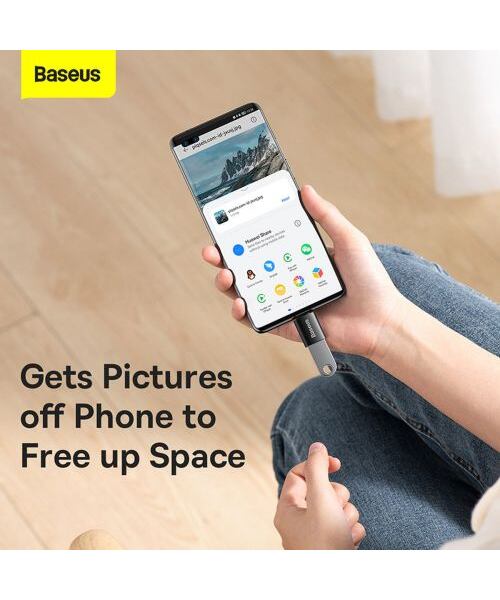 Baseus ZJJQ000001 Ingenuity Mini OTG Adaptér z USB-A na USB-C Black