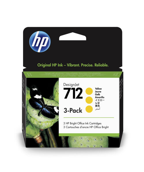 HP 712 Ink. náplň žlutá, trojbalení, 3ED79A