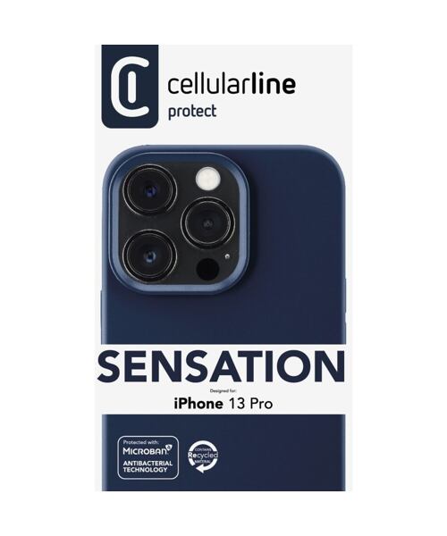 Ochranný silikonový kryt Cellularline Sensation pro Apple iPhone 13 Pro, modrý