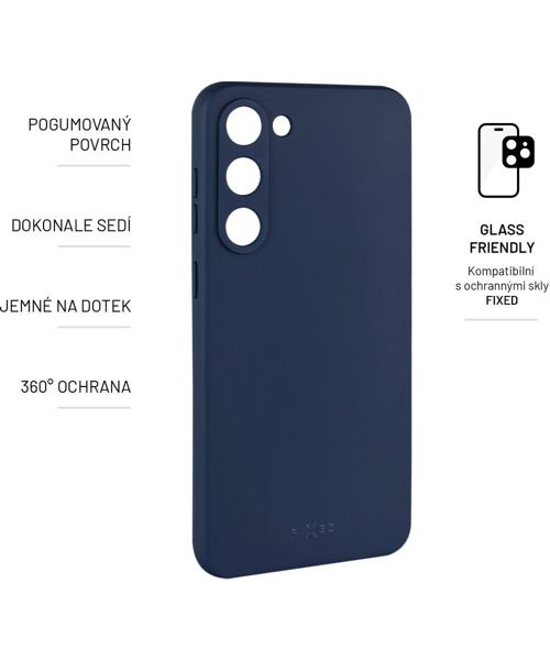 Zadní pogumovaný kryt FIXED Story pro Samsung Galaxy S23+, modrý