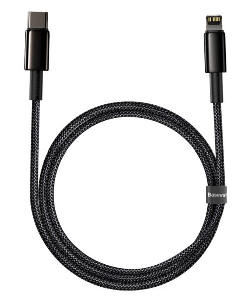 Baseus CATLWJ-01 Tungsten Gold Fast Charge Kabel USB-C to Lightning 20W 1m Black