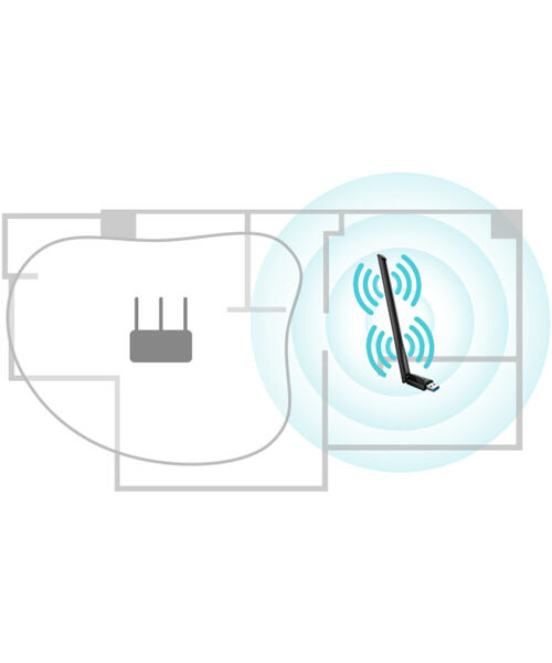 TP-Link Archer T3U Plus AC1300 USB 3.0 Wifi Adapter, high gain antenna