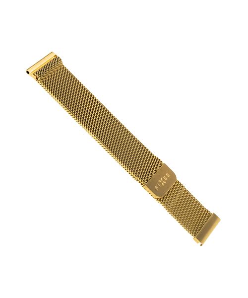Síťovaný nerezový řemínek FIXED Mesh Strap s Quick Release 22mm pro smartwatch, zlatý