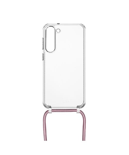Pouzdro FIXED Pure Neck s růžovou šňůrkou na krk pro Samsung Galaxy S23+