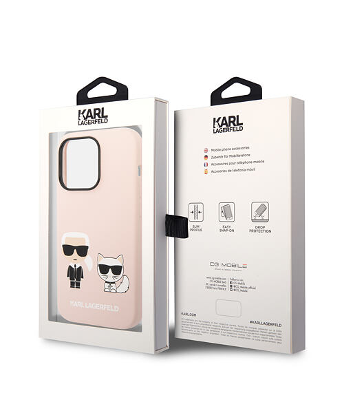 Karl Lagerfeld MagSafe Kompatibilní Kryt Liquid Silicone Karl and Choupette pro iPhone 14 Pro Max Pi