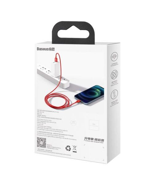 Baseus Lightning Superior Series cable, Fast Charging, Data 2.4A, 1m Red (CALYS-A09)