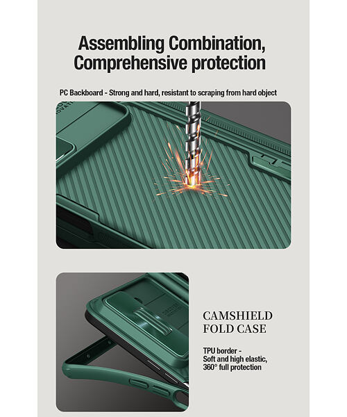 Nillkin CamShield FOLD Slot+Stand Zadní Kryt pro Samsung Galaxy Z Fold 5 Black