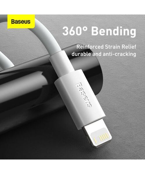 Baseus Lightning Simple Wisdom cable (2pcs/set) 2.4A 1.5m White (TZCALZJ-02)