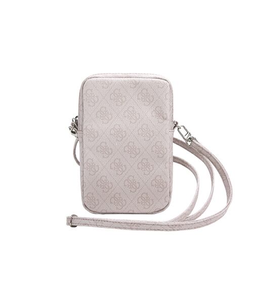 Guess PU 4G Triangle Logo Taška na Telefon se Zipem Pink