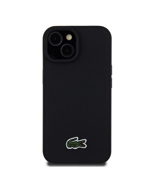 Lacoste Iconic Petit Pique Woven Logo Magsafe Zadní Kryt pro iPhone 15 Black