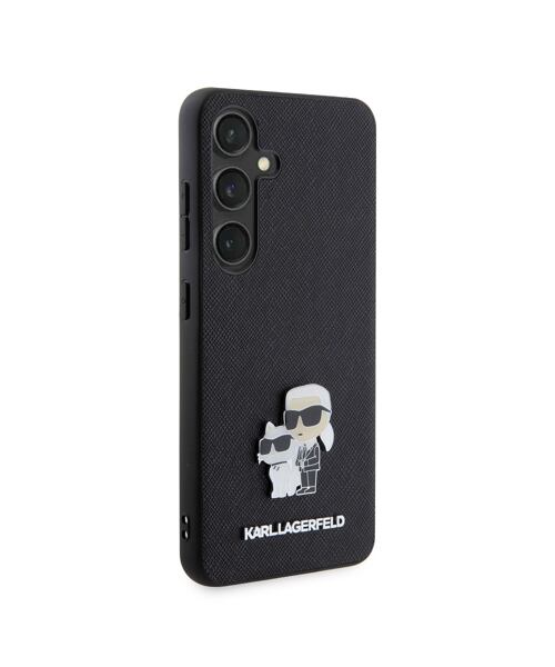 Karl Lagerfeld PU Saffiano Metal Karl and Choupette Zadní Kryt pro Samsung Galaxy S24 Black