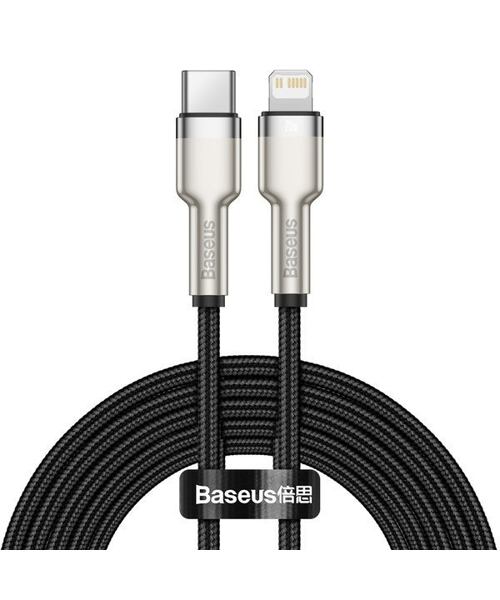 Baseus Cafule Metal Series Datový Kabel USB-C - Lightning 20W 2m Black