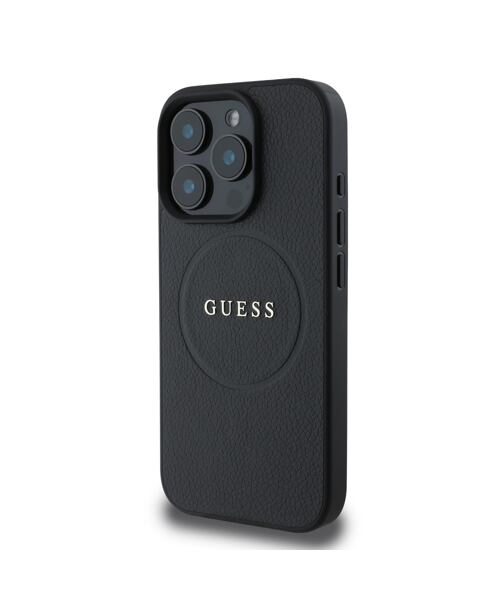 Guess PU Grained Classic Logo MagSafe Zadní Kryt pro iPhone 16 Pro Black