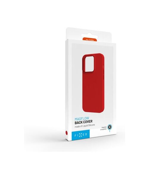 Zadní kryt FIXED MagFlow s podporou MagSafe pro Apple iPhone 15 Pro, červený