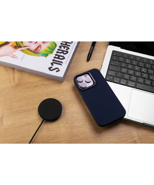 Zadní kryt FIXED MagFlow s podporou MagSafe pro Apple iPhone 15, modrý