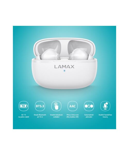 LAMAX Clips1 Play - špuntová sluchátka - bílé