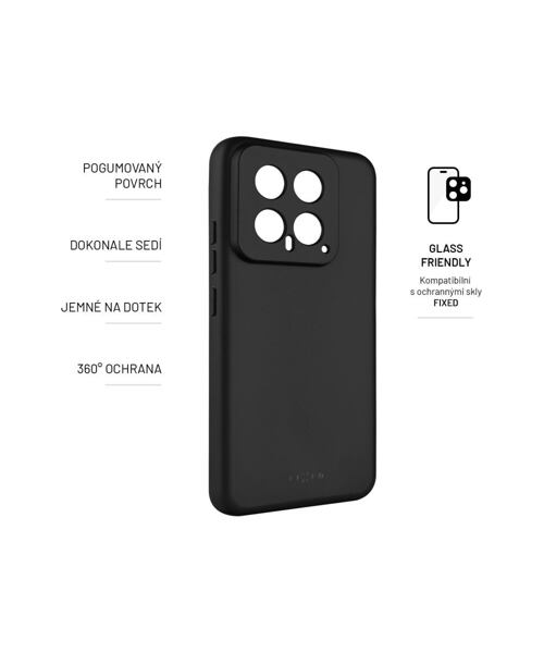 Zadní pogumovaný kryt FIXED Story pro Xiaomi 14, černý