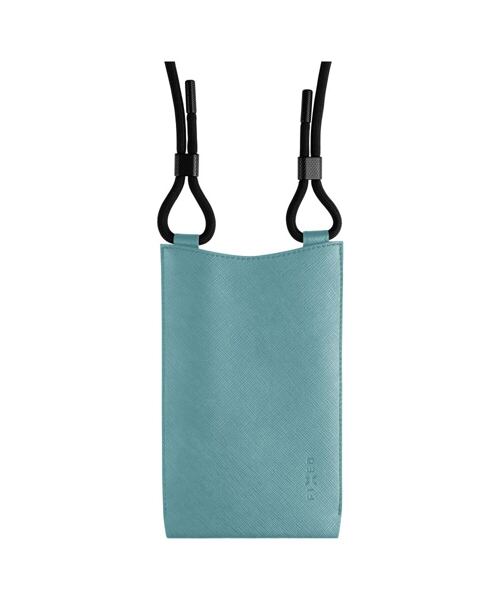 Taštička přes rameno s kapsou FIXED Verona s černou šňůrkou pro mobilní telefony do 7", světle tyrky