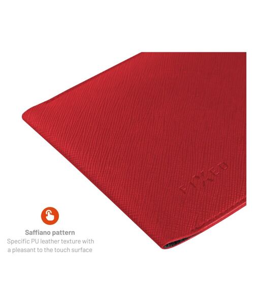 Taštička přes rameno s kapsou FIXED Verona s černou šňůrkou pro mobilní telefony do 7", červená