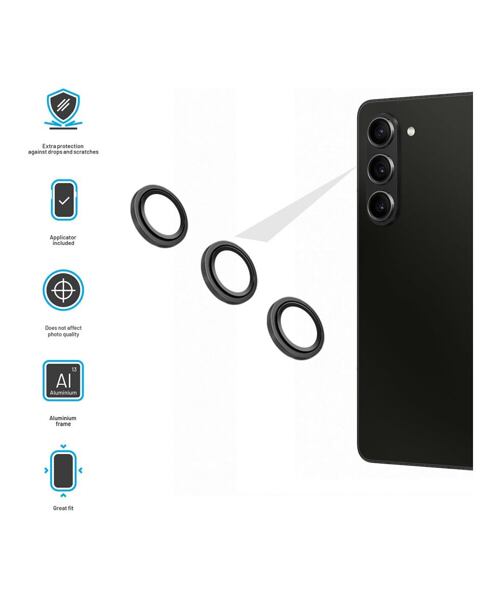 Ochranná skla čoček fotoaparátů FIXED Camera Glass pro Samsung Galaxy Z Fold 6, černá