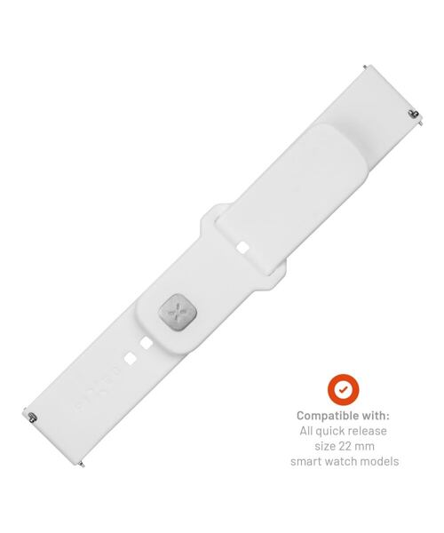 Set silikonových řemínků FIXED Silicone Sporty Strap s Quick Release 22mm pro smartwatch, bílý