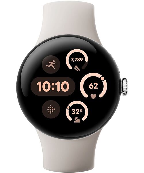 Google Pixel Watch 3 41mm Polished Silver Aluminum Case/Porcelain Active Band