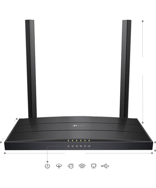TP-Link Archer VR400 VDSL/ADSL WiFi AC1200 modem Gb router, 1xUSB 2.0