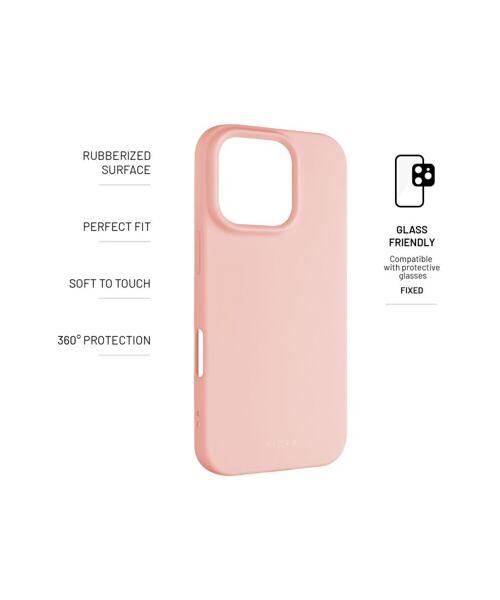 Zadní pogumovaný kryt FIXED Story pro Apple iPhone 16 Pro, růžový