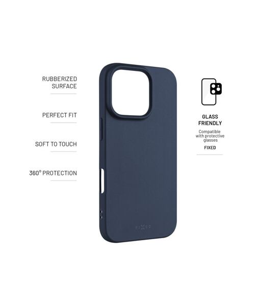 Zadní pogumovaný kryt FIXED Story pro Apple iPhone 16 Pro, modrý