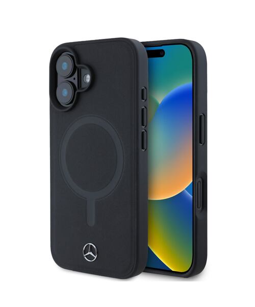 Mercedes Smooth Leather MagSafe Zadní Kryt pro iPhone 16 Plus Black