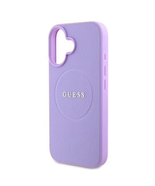 Guess PU Grained Classic Logo MagSafe Zadní Kryt pro iPhone 16 Purple