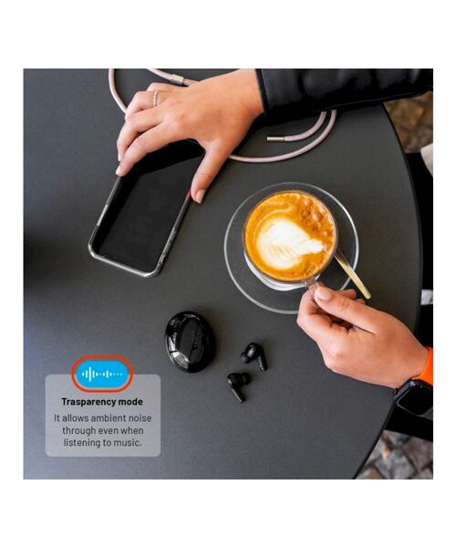 Bezdrátová TWS sluchátka FIXED Pods Pro s ANC a bezdrátovým nabíjením, černá