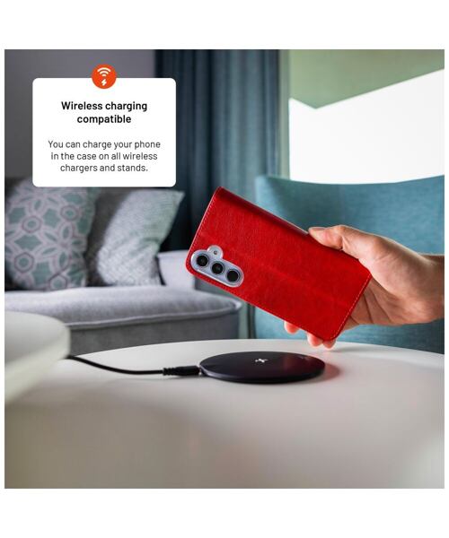 Pouzdro typu kniha FIXED Opus pro Apple iPhone 16, červené