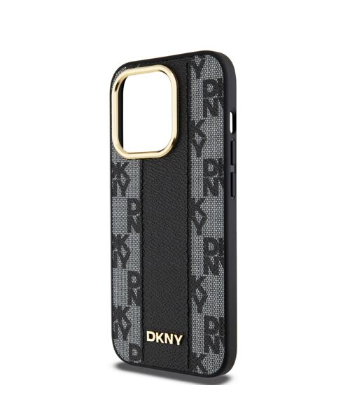 DKNY PU Leather Checkered Pattern Magsafe Zadní Kryt pro iPhone 15 Pro Black