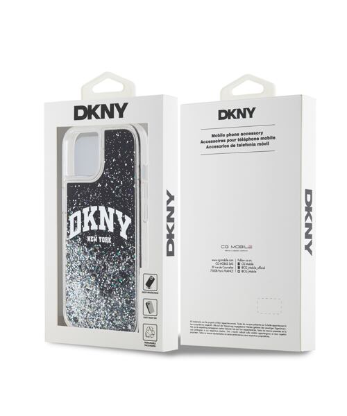 DKNY Liquid Glitter Arch Logo Zadní Kryt pro iPhone 11 Black