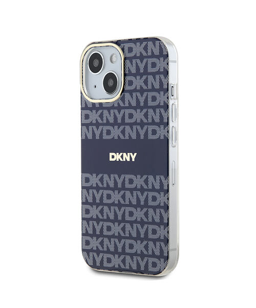 DKNY PC/TPU Repeat Pattern Tonal Stripe Magsafe Zadní Kryt pro iPhone 15 Blue