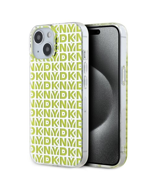 DKNY PC/TPU Repeat Pattern Zadní Kryt pro iPhone 15 Yellow