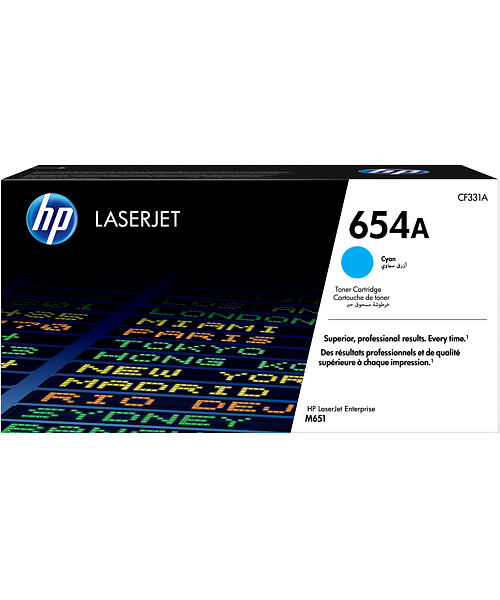 HP 654A Azurová originální tonerová kazeta LaserJet