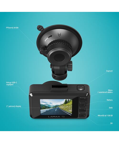 LAMAX T3 kamera do auta