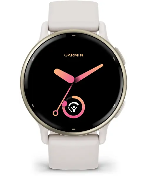 Garmin Vivoactive 5 Cream Gold Aluminum Bezel with Ivory Case and Silicone Band