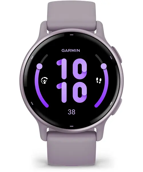 Garmin Vivoactive 5 Metallic Orchid Aluminum Bezel with Orchid Case and Silicone Band
