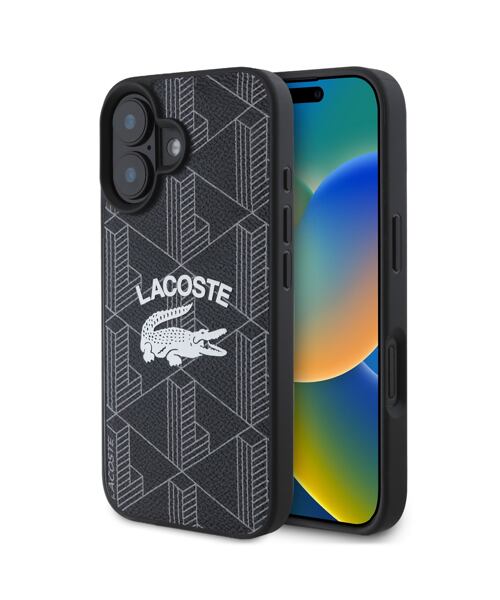 Lacoste Blend Monogram MagSafe Zadní Kryt pro iPhone 16 Black
