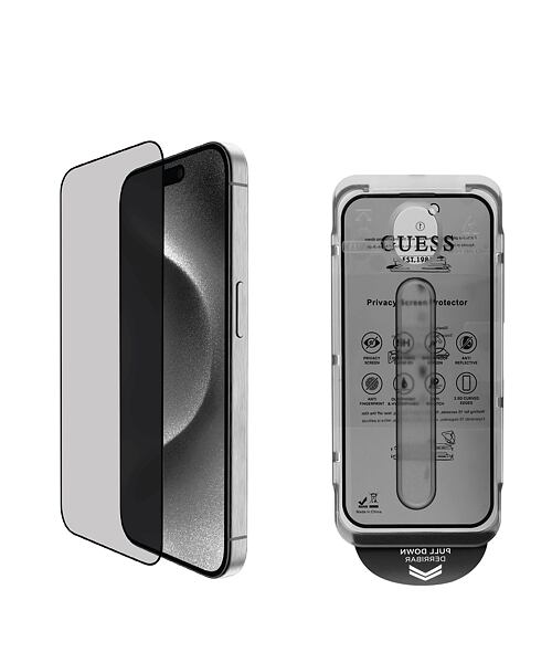 Guess Tvrzené Sklo 2.5D PRIVACY pro iPhone 16 Pro Black
