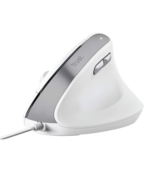 Trust Bayo II/Vertikální/Optická/Pro praváky/2 400 DPI/Drátová USB/Bílá