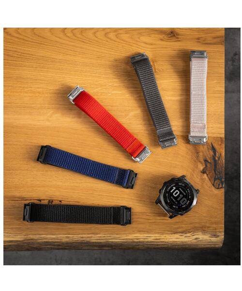 Nylonový řemínek FIXED Nylon Sporty Strap pro Garmin QuickFit 22mm, růžově zlatý